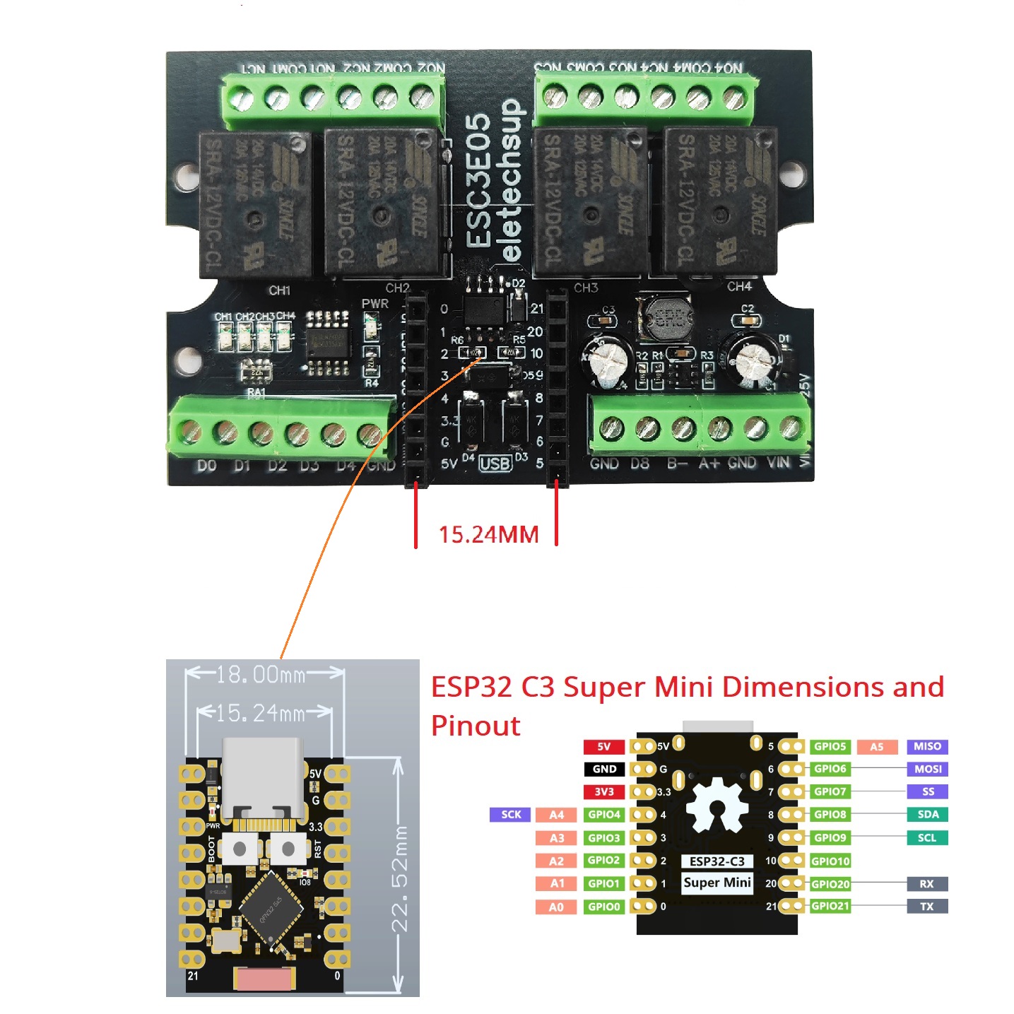 ESC3B04 ESP32-C3 Industrial Re - Espressif Esp32 review and price