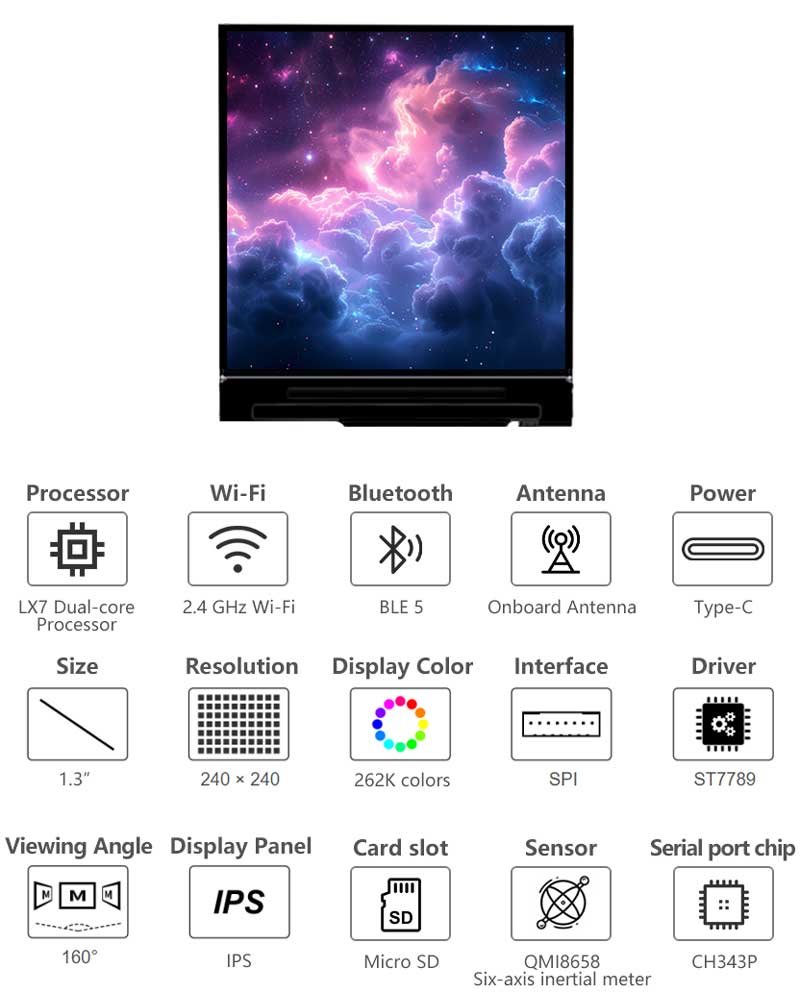 Waveshare ESP32-S3 1.3inch LCD - Espressif Esp32 review and price